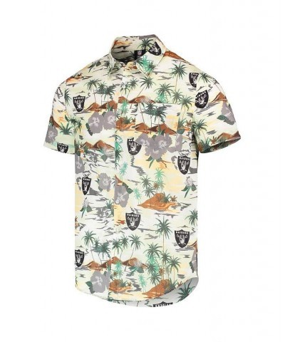 Men's Cream Las Vegas Raiders Paradise Floral Button-Up Shirt $28.38 Shirts