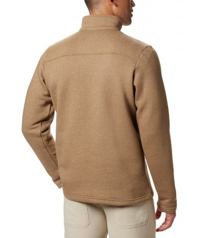 Men's Great Hart Mountain III Half Zip Sweatshirt Tan/Beige $45.05 Sweatshirt