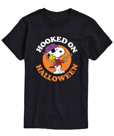 Men's Peanuts Hooked On Halloween T-shirt Black $20.99 T-Shirts