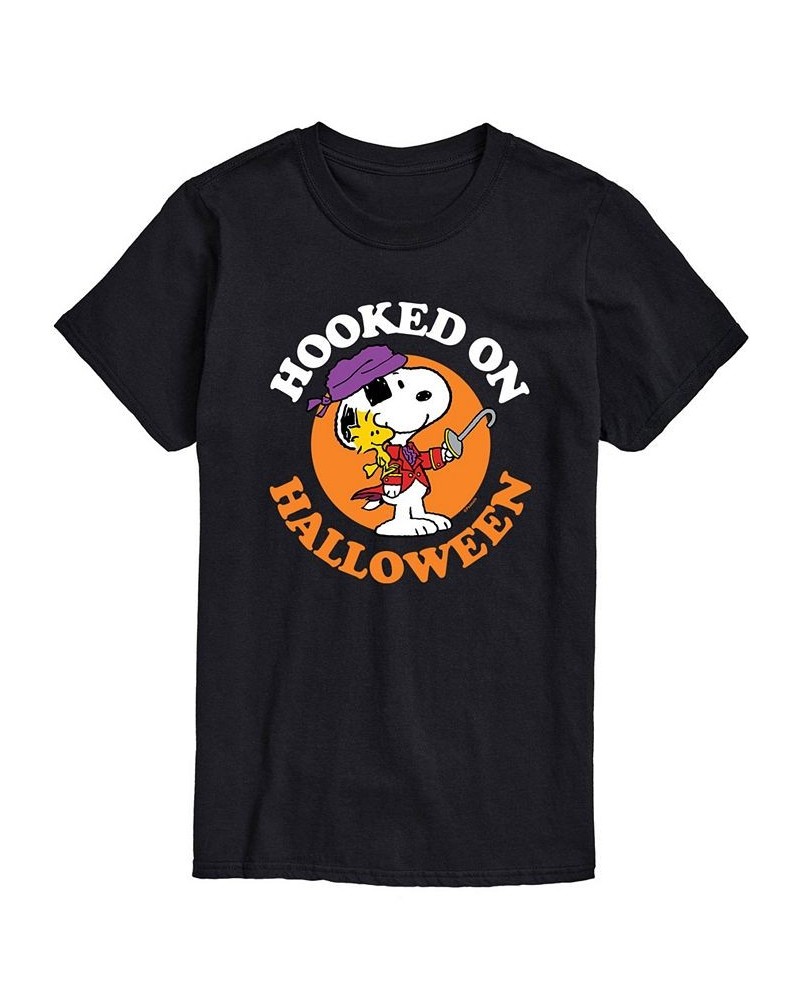 Men's Peanuts Hooked On Halloween T-shirt Black $20.99 T-Shirts