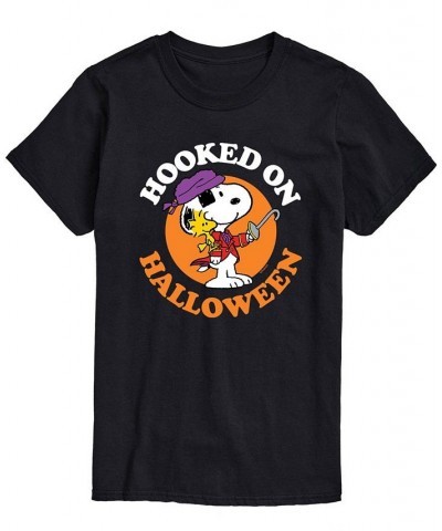 Men's Peanuts Hooked On Halloween T-shirt Black $20.99 T-Shirts