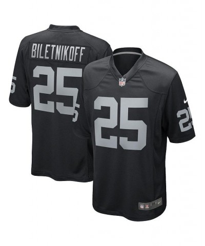 Men's Fred Biletnikoff Black Las Vegas Raiders Game Retired Player Jersey $37.45 Jersey