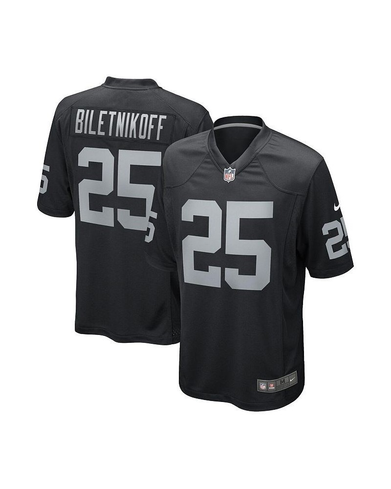 Men's Fred Biletnikoff Black Las Vegas Raiders Game Retired Player Jersey $37.45 Jersey