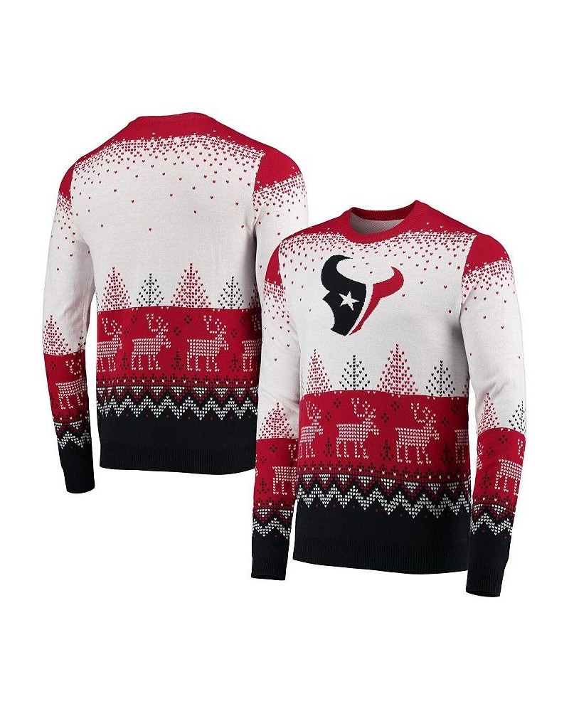 Men's White Houston Texans Big Logo Knit Ugly Pullover Sweater $35.88 Sweaters