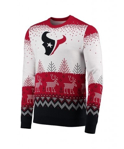 Men's White Houston Texans Big Logo Knit Ugly Pullover Sweater $35.88 Sweaters