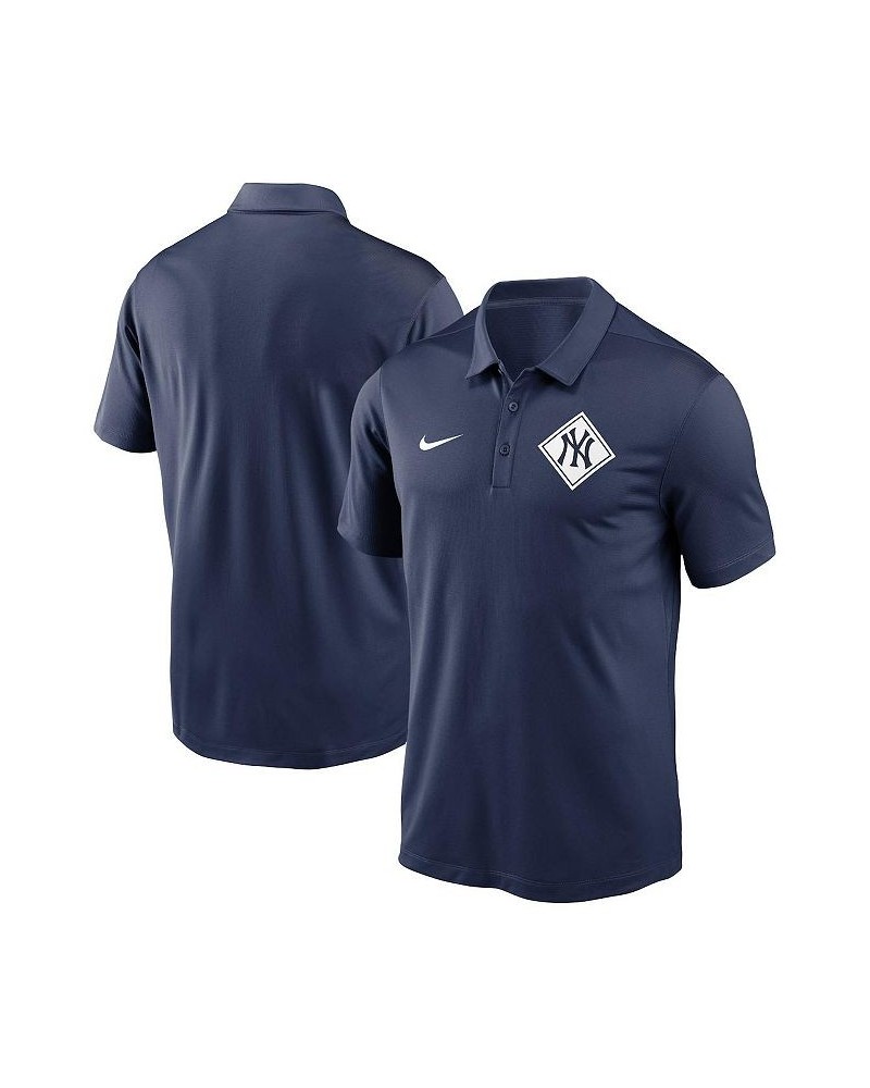 Men's Navy New York Yankees Diamond Icon Franchise Performance Polo Shirt $31.85 Polo Shirts