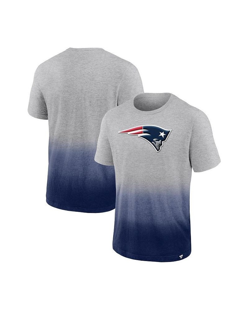 Men's Branded Heathered Gray, Navy New England Patriots Team Ombre T-shirt $18.33 T-Shirts