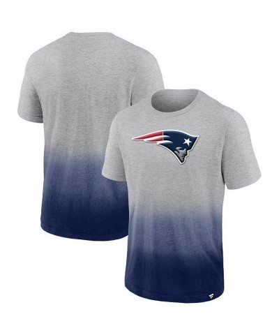 Men's Branded Heathered Gray, Navy New England Patriots Team Ombre T-shirt $18.33 T-Shirts