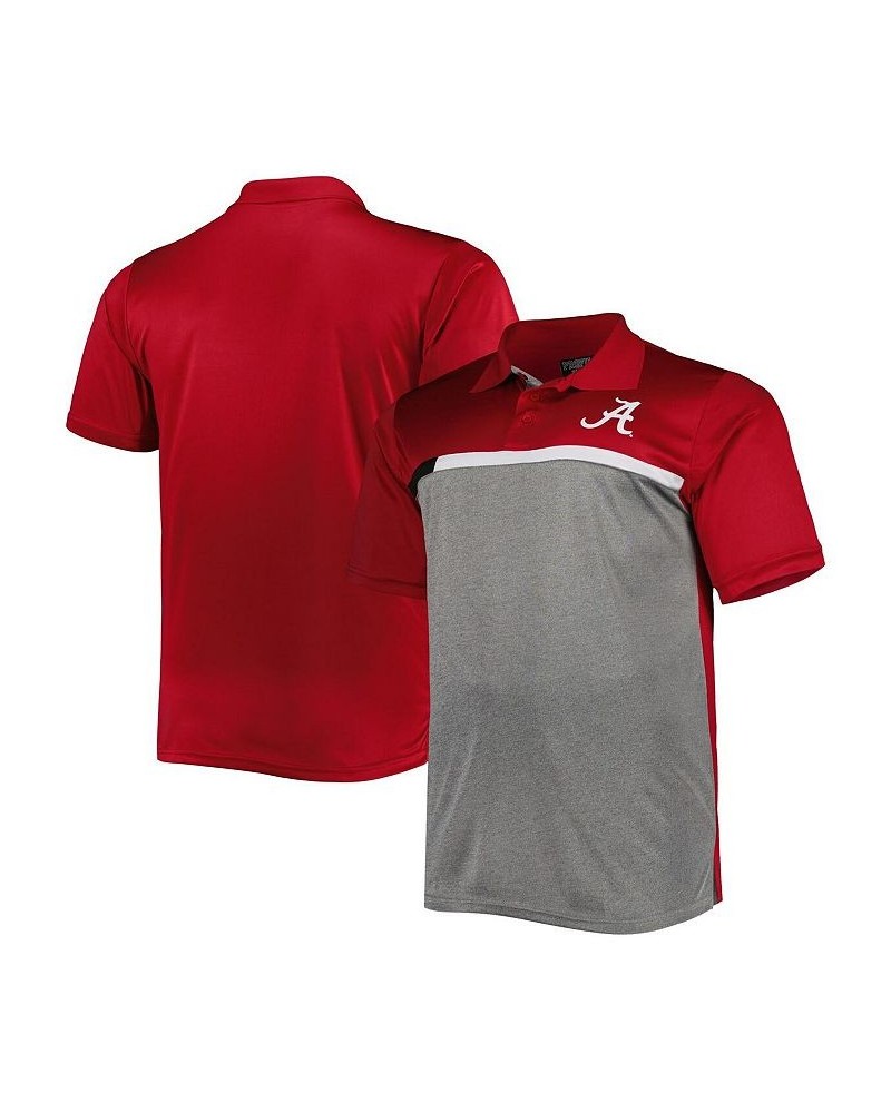 Men's Crimson, Gray Alabama Crimson Tide Big and Tall Polo Shirt $35.99 Polo Shirts