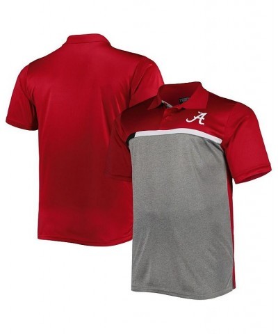 Men's Crimson, Gray Alabama Crimson Tide Big and Tall Polo Shirt $35.99 Polo Shirts