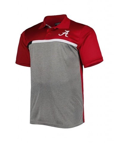 Men's Crimson, Gray Alabama Crimson Tide Big and Tall Polo Shirt $35.99 Polo Shirts