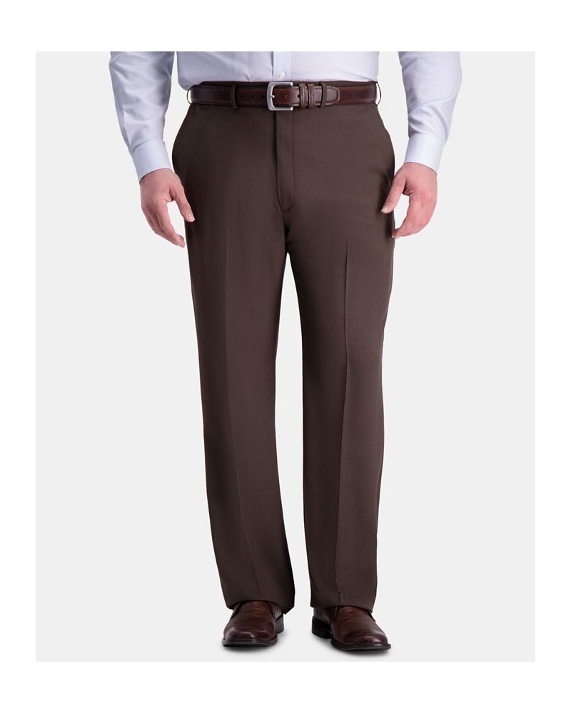 Men's Big & Tall Premium Comfort Stretch Classic-Fit Solid Flat Front Dress Pants Dark Chocolate $31.34 Pants