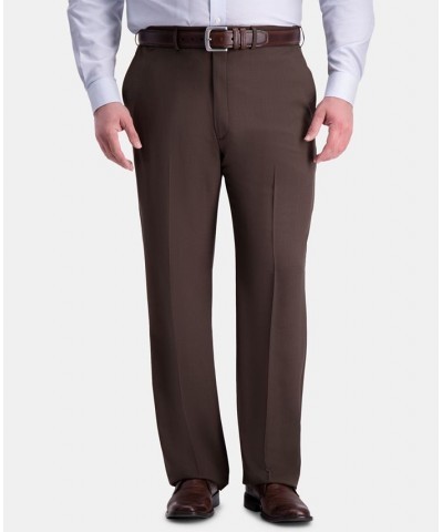 Men's Big & Tall Premium Comfort Stretch Classic-Fit Solid Flat Front Dress Pants Dark Chocolate $31.34 Pants