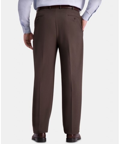 Men's Big & Tall Premium Comfort Stretch Classic-Fit Solid Flat Front Dress Pants Dark Chocolate $31.34 Pants