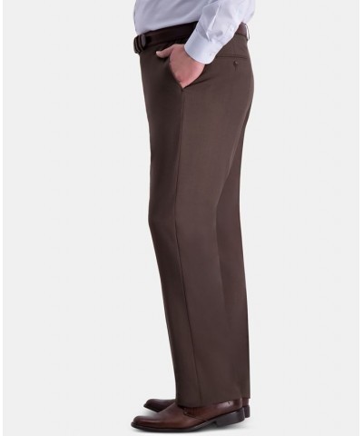 Men's Big & Tall Premium Comfort Stretch Classic-Fit Solid Flat Front Dress Pants Dark Chocolate $31.34 Pants