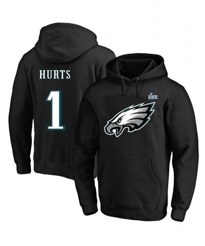 Men's Jalen Hurts Black Philadelphia Eagles Super Bowl LVII Big and Tall Name and Number Pullover Hoodie $53.99 Sweatshirt