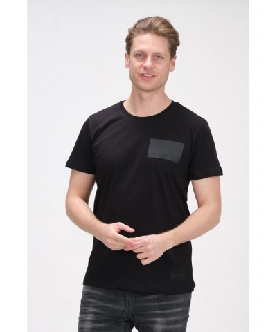 Men's Modern Fitted Panel T-shirt Black $39.00 T-Shirts