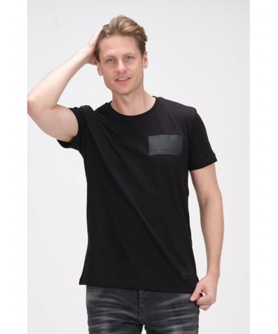 Men's Modern Fitted Panel T-shirt Black $39.00 T-Shirts