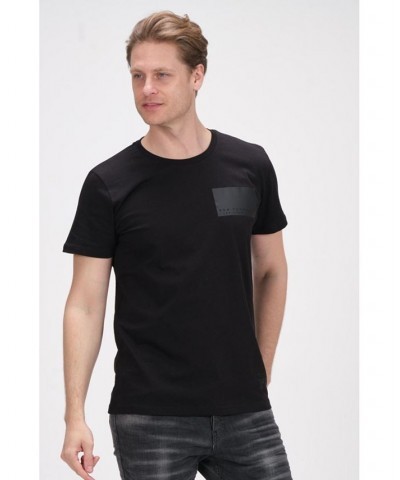 Men's Modern Fitted Panel T-shirt Black $39.00 T-Shirts