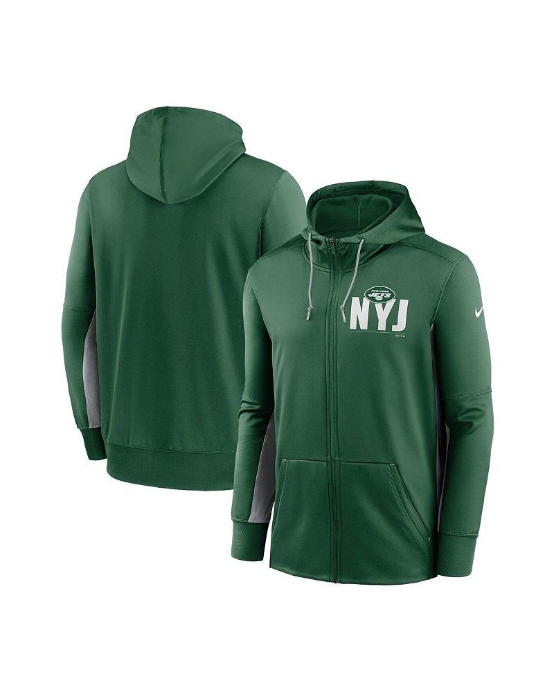 Men's Green, Gray New York Jets Mascot Performance Full-Zip Hoodie $35.69 Sweatshirt