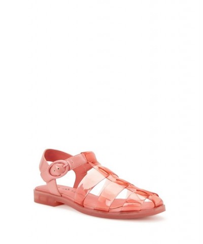 Women's The Geli Fisherman Flat Sandals Pink $54.50 Shoes