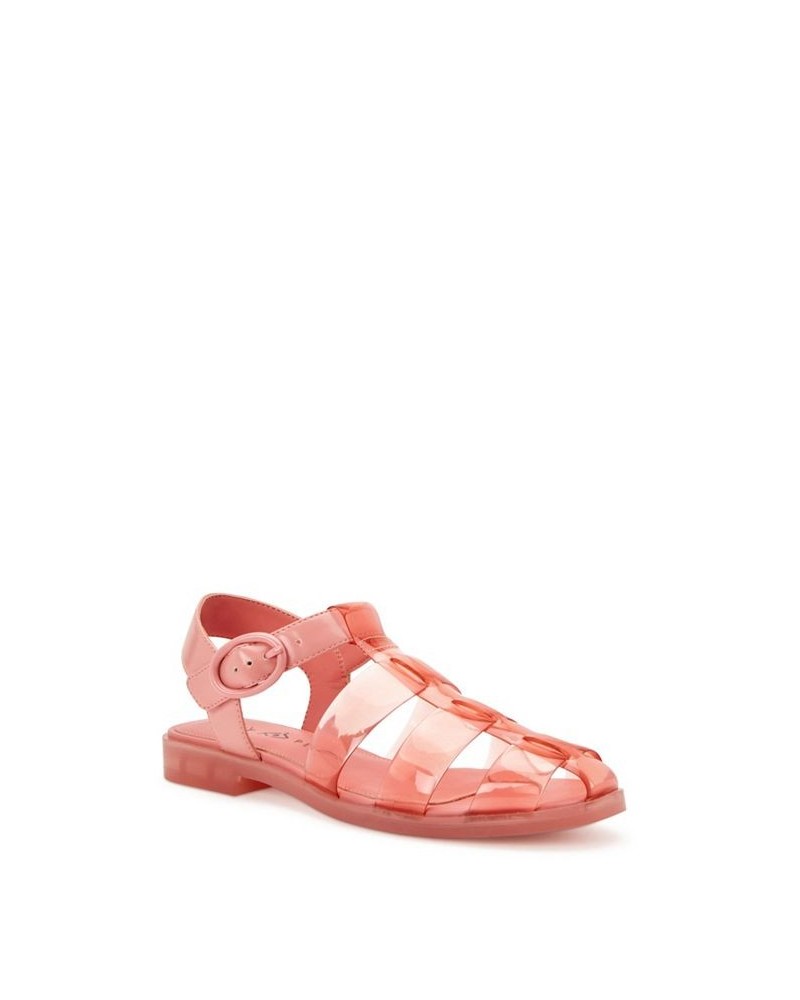 Women's The Geli Fisherman Flat Sandals Pink $54.50 Shoes