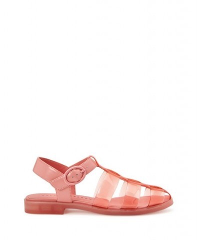 Women's The Geli Fisherman Flat Sandals Pink $54.50 Shoes