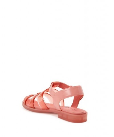 Women's The Geli Fisherman Flat Sandals Pink $54.50 Shoes