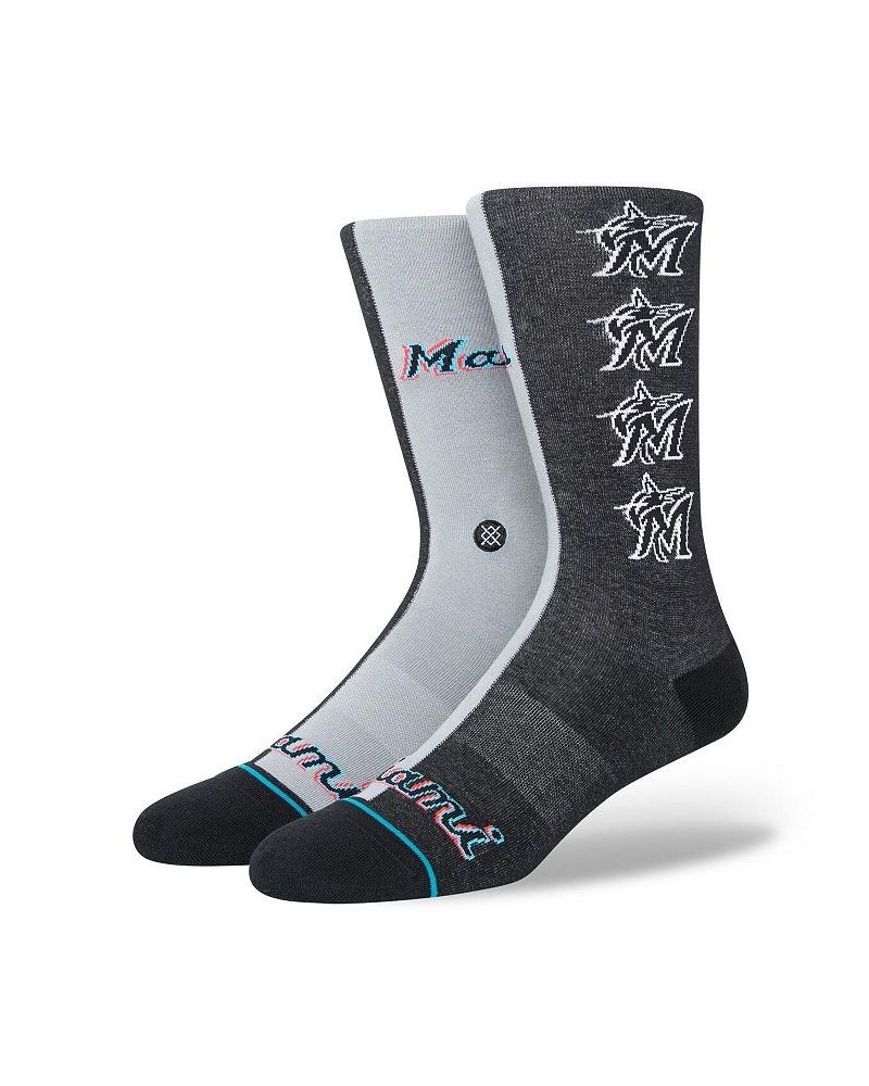 Men's Miami Marlins Split Crew Socks $15.92 Socks