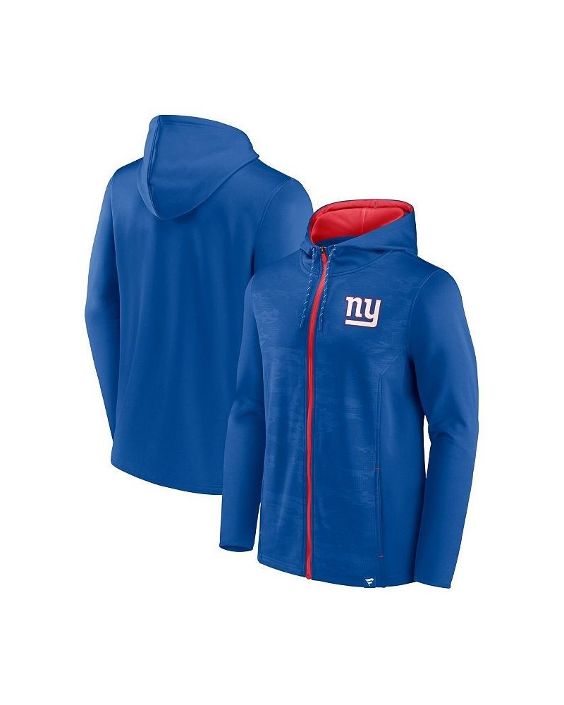 Men's Branded Royal, Red New York Giants Ball Carrier Full-Zip Hoodie $42.50 Sweatshirt