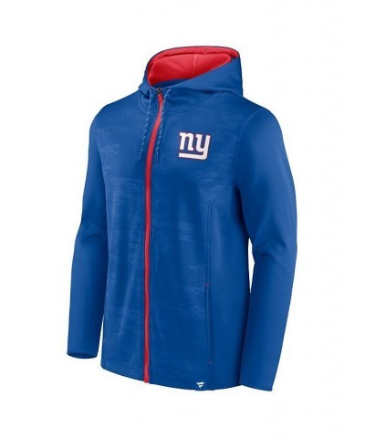 Men's Branded Royal, Red New York Giants Ball Carrier Full-Zip Hoodie $42.50 Sweatshirt