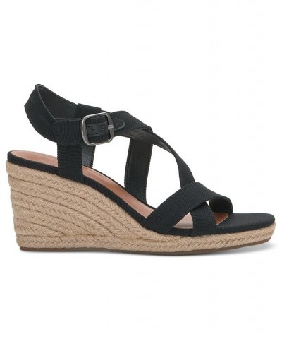 Women's Mytila Strappy Espadrille Wedge Sandals Blue $44.50 Shoes