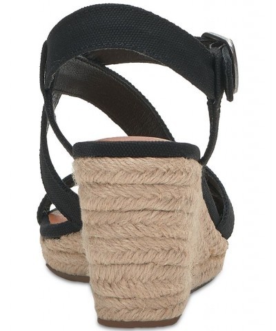 Women's Mytila Strappy Espadrille Wedge Sandals Blue $44.50 Shoes