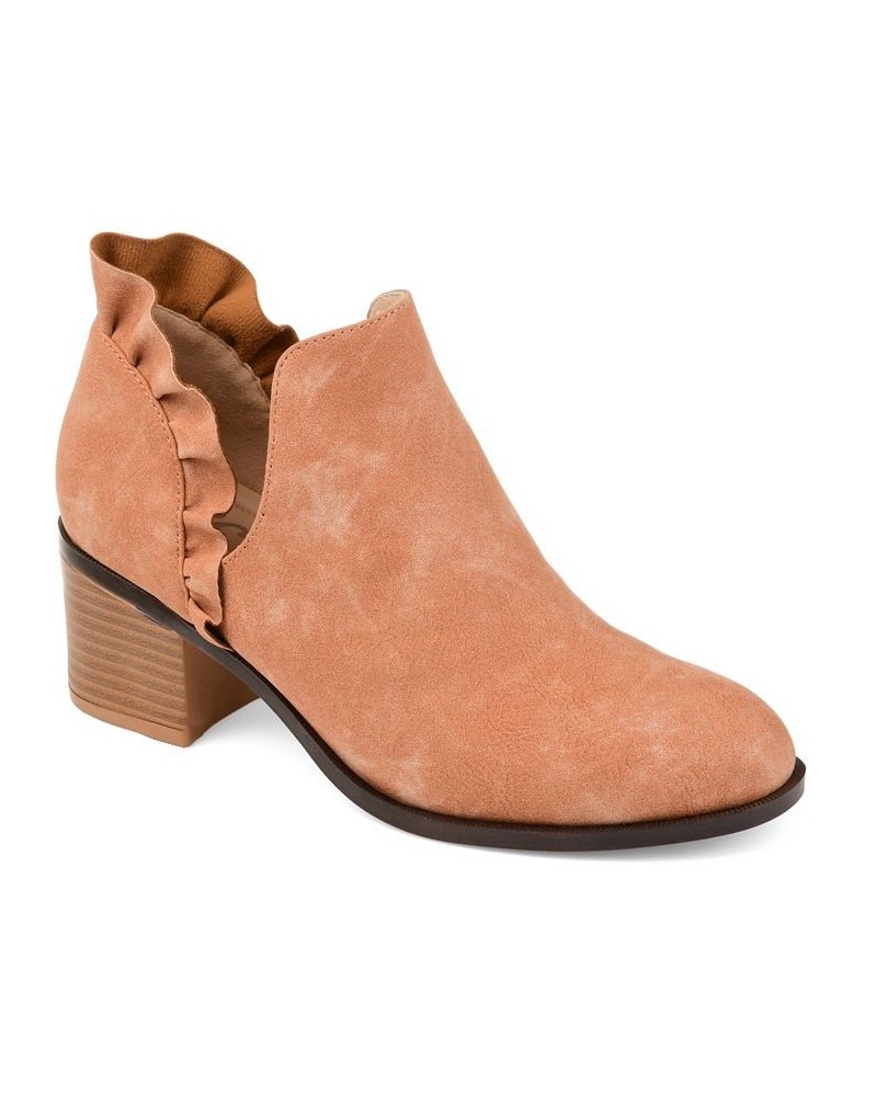 Women's Lennie Ruffle Bootie Pink $38.50 Shoes