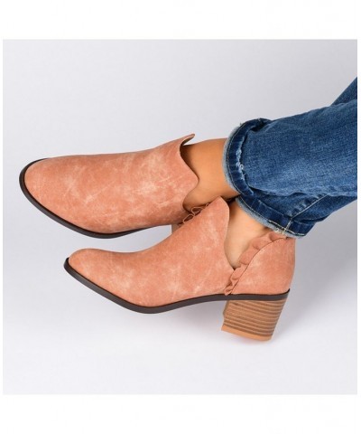 Women's Lennie Ruffle Bootie Pink $38.50 Shoes