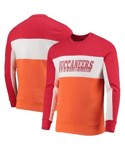 Men's Red and Orange Tampa Bay Buccaneers Color Block Pullover Sweatshirt $37.50 Sweatshirt