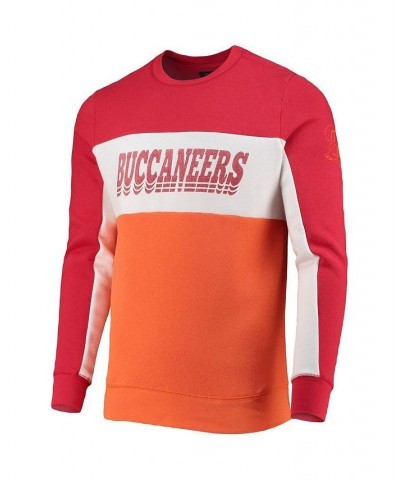 Men's Red and Orange Tampa Bay Buccaneers Color Block Pullover Sweatshirt $37.50 Sweatshirt