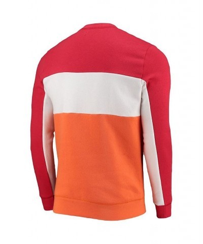 Men's Red and Orange Tampa Bay Buccaneers Color Block Pullover Sweatshirt $37.50 Sweatshirt