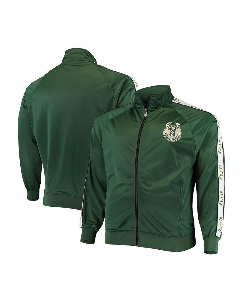 Men's Hunter Green Milwaukee Bucks Big and Tall Sleeve Taping Full-Zip Track Jacket $40.79 Jackets