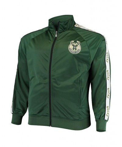 Men's Hunter Green Milwaukee Bucks Big and Tall Sleeve Taping Full-Zip Track Jacket $40.79 Jackets