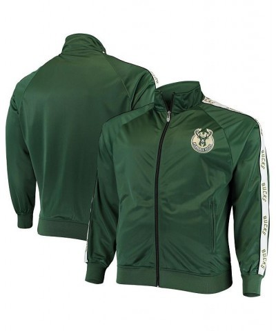 Men's Hunter Green Milwaukee Bucks Big and Tall Sleeve Taping Full-Zip Track Jacket $40.79 Jackets