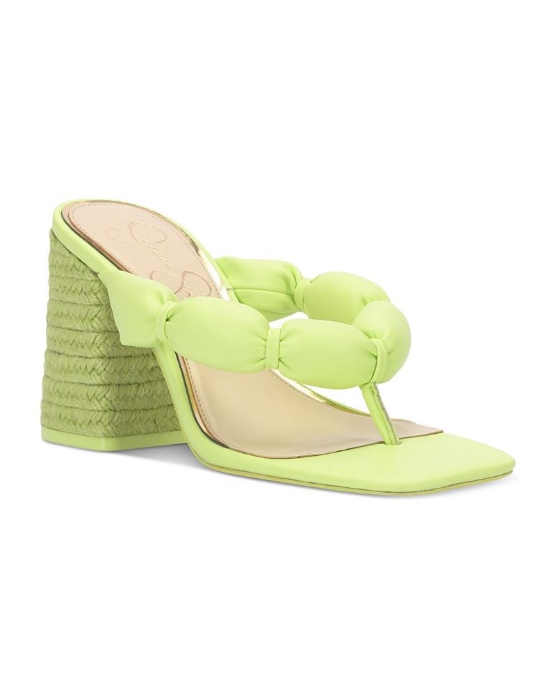 Women's Olimpio Square-Toe Slip-On Thong Sandals Green $42.57 Shoes