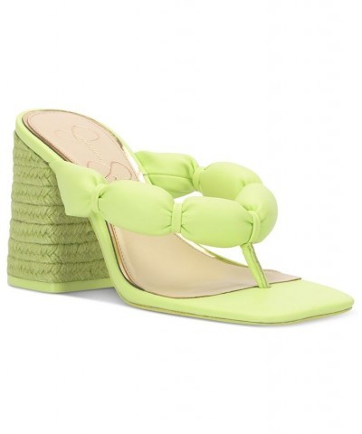 Women's Olimpio Square-Toe Slip-On Thong Sandals Green $42.57 Shoes