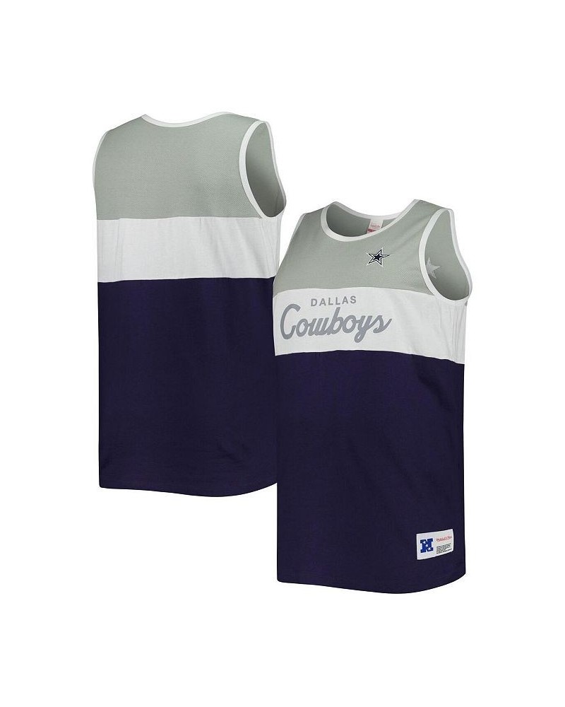 Men's Gray, Navy Dallas Cowboys Split Body Big and Tall Tank Top $26.32 T-Shirts