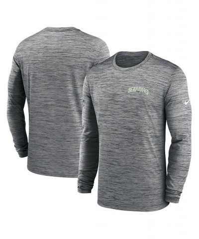 Men's Gray Seattle Seahawks Velocity Athletic Stack Performance Long Sleeve T-shirt $20.64 T-Shirts