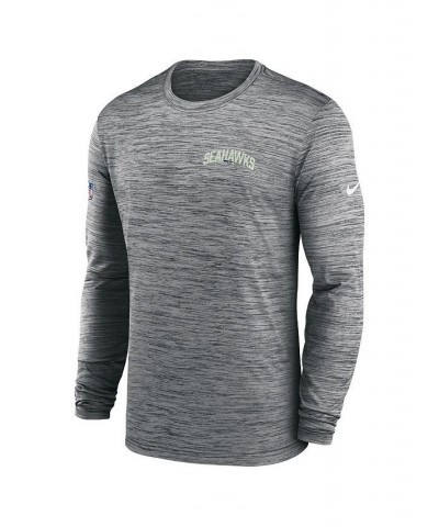 Men's Gray Seattle Seahawks Velocity Athletic Stack Performance Long Sleeve T-shirt $20.64 T-Shirts