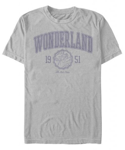 Men's Alice in Wonderland College Short Sleeve T-shirt Gray $19.24 T-Shirts