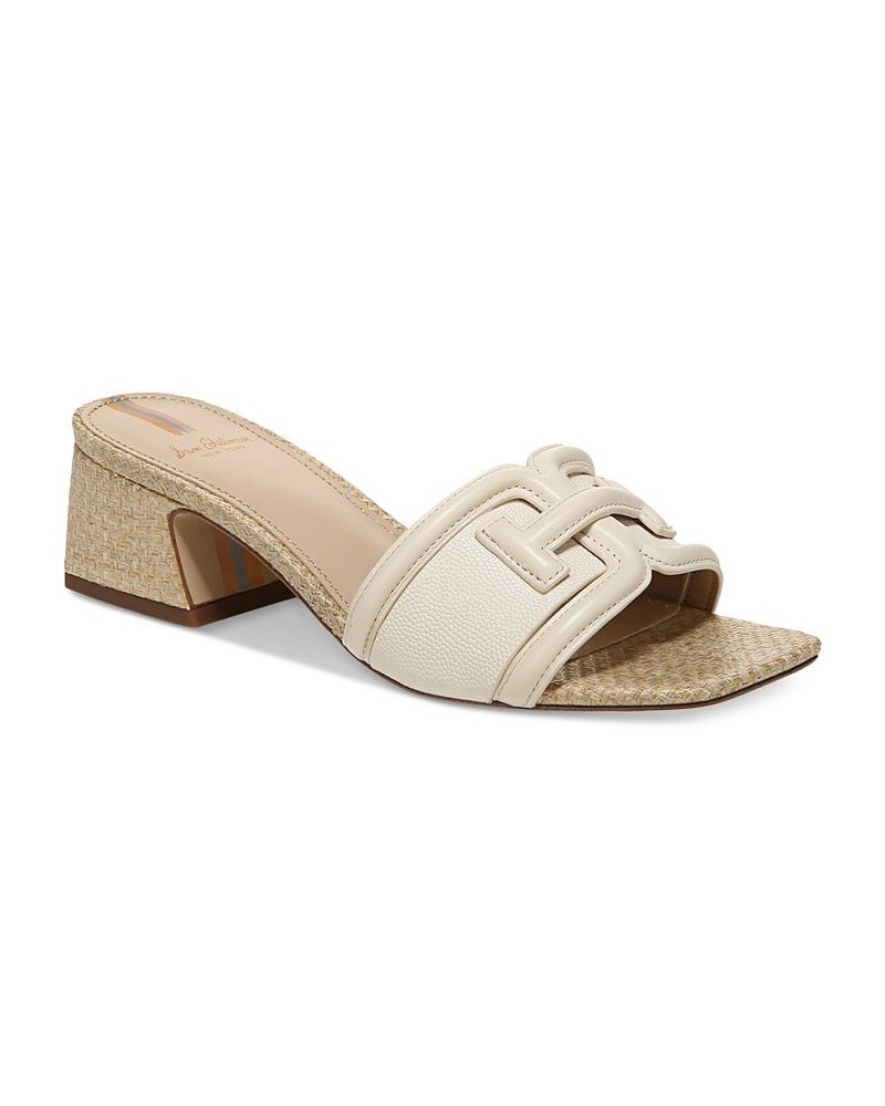 Waylon Block-Heel Slide Sandals White $67.20 Shoes