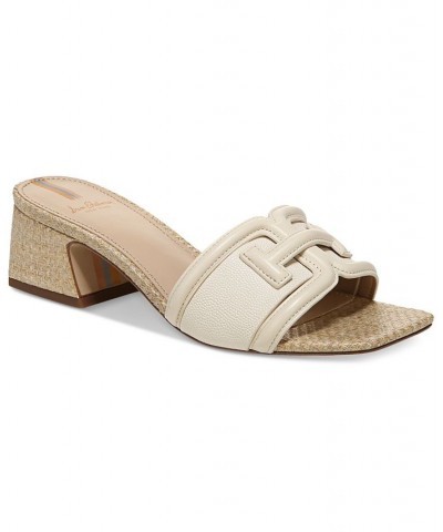 Waylon Block-Heel Slide Sandals White $67.20 Shoes