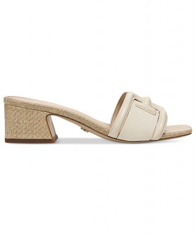 Waylon Block-Heel Slide Sandals White $67.20 Shoes